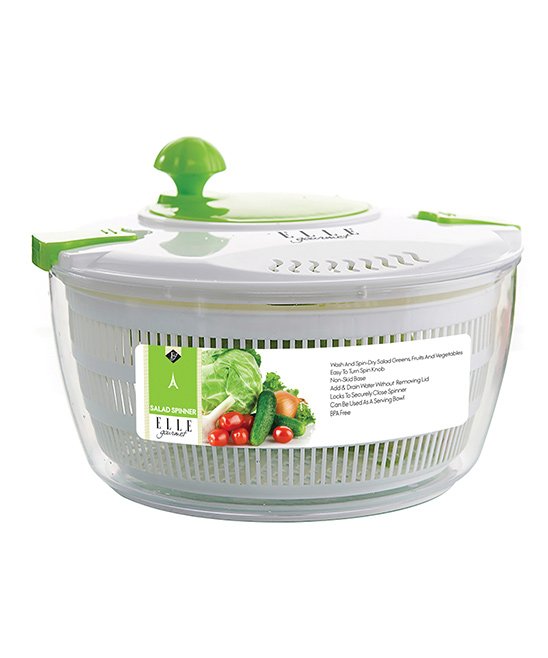 Green & White Salad Spinner ELLE Gourmet - Trissworld